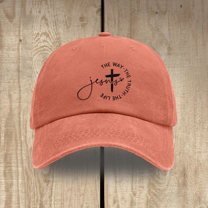 Christianartworkshop Jesus – Der Weg, die Wahrheit, das Leben – Kreuzkreis-Schriftzug – Baseballkappe - Orange - image 12