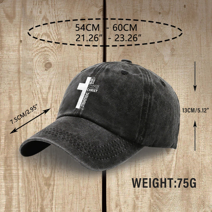 Christianartworkshop Ich vermag alles durch Christus – Kreuzförmige Baseballkappe mit Bibelvers - image 4