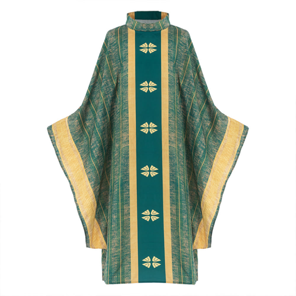 Christianartworkshop Traditionelle Priesterkassel mit Mittelteil und floralen Motiven - image 10