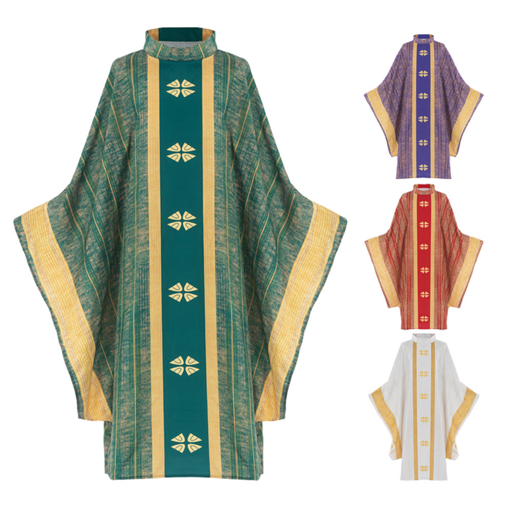 Christianartworkshop Traditionelle Priesterkassel mit Mittelteil und floralen Motiven - image 17