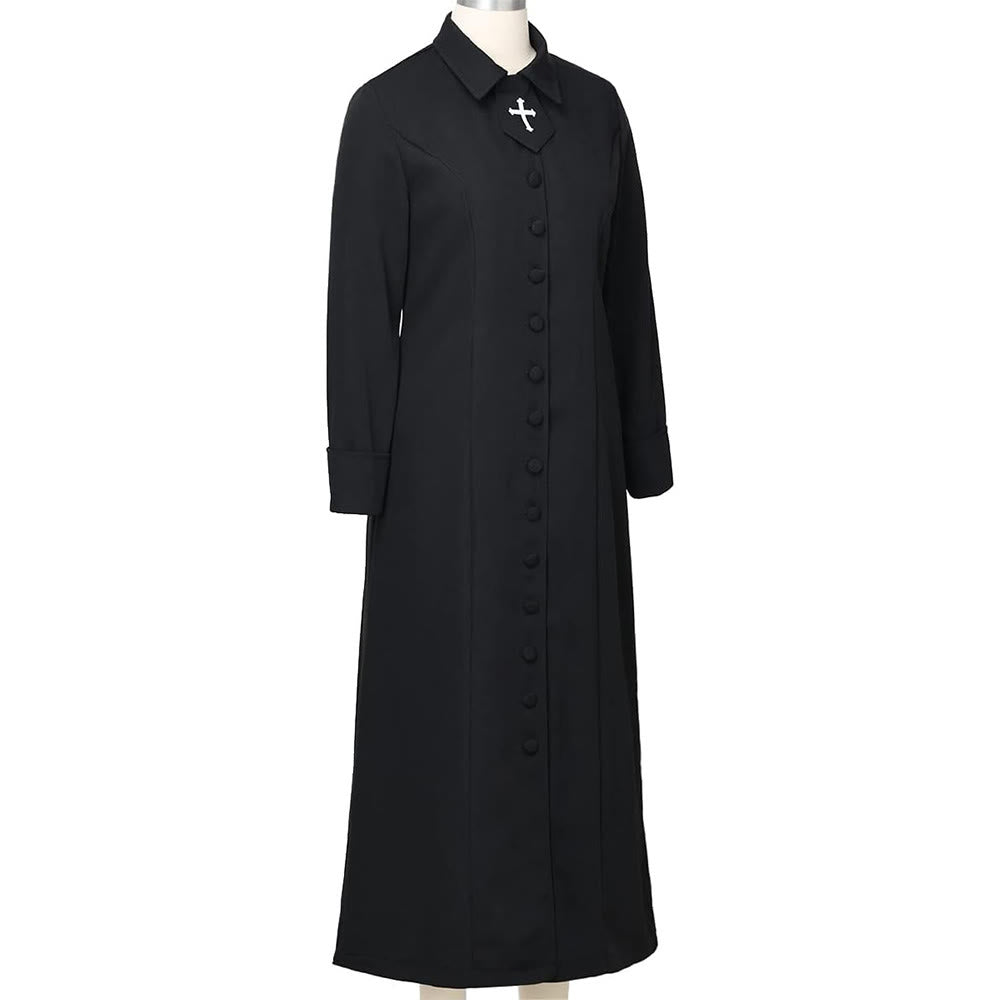 Christianartworkshop Damen-Pastorenrobe mit Kragen, Kreuzmotiv und femininer Silhouette - image 6