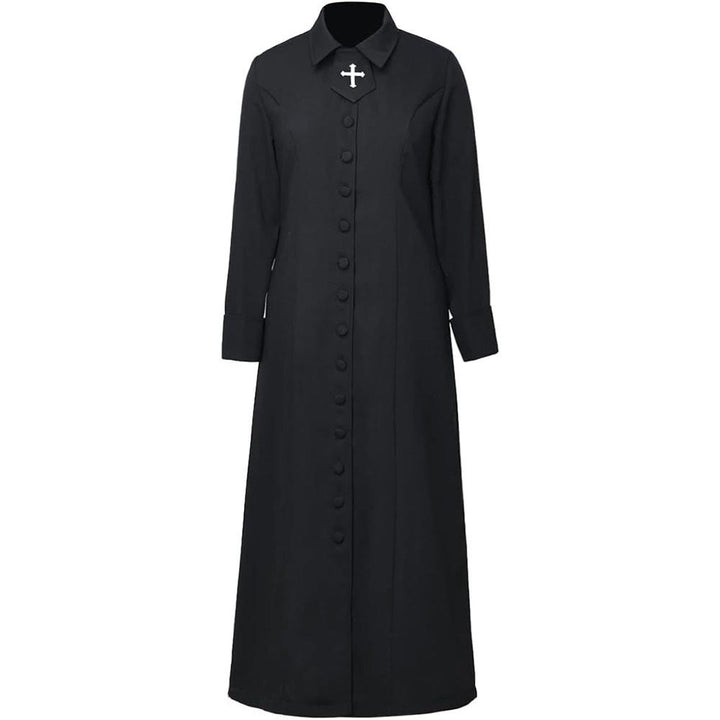 Christianartworkshop Damen-Pastorenrobe mit Kragen, Kreuzmotiv und femininer Silhouette - Schwarz - 3XL - image 4