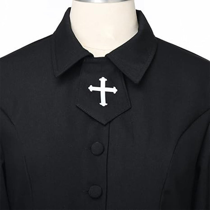 Christianartworkshop Damen-Pastorenrobe mit Kragen, Kreuzmotiv und femininer Silhouette - image 7