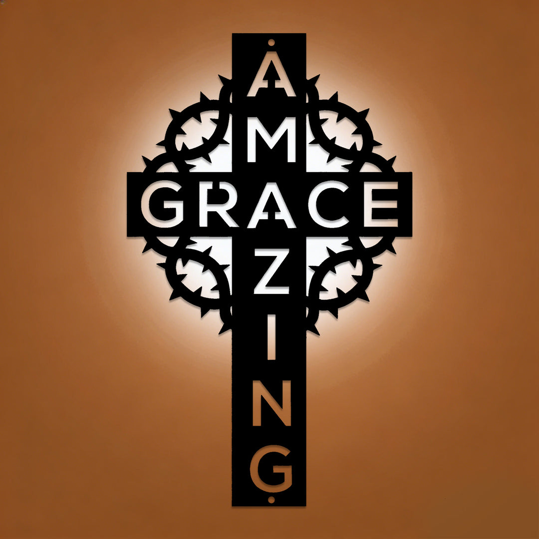 Christianartworkshop Wanddekoration „Dornenkrone von Amazing Grace“ aus Metall: Ein Zeugnis erlösender Liebe - image 0