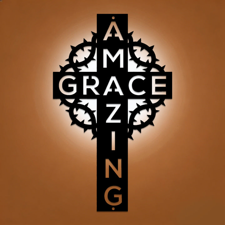 Christianartworkshop Wanddekoration „Dornenkrone von Amazing Grace“ aus Metall: Ein Zeugnis erlösender Liebe - image 0