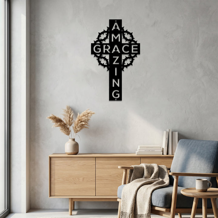Christianartworkshop Wanddekoration „Dornenkrone von Amazing Grace“ aus Metall: Ein Zeugnis erlösender Liebe - image 3