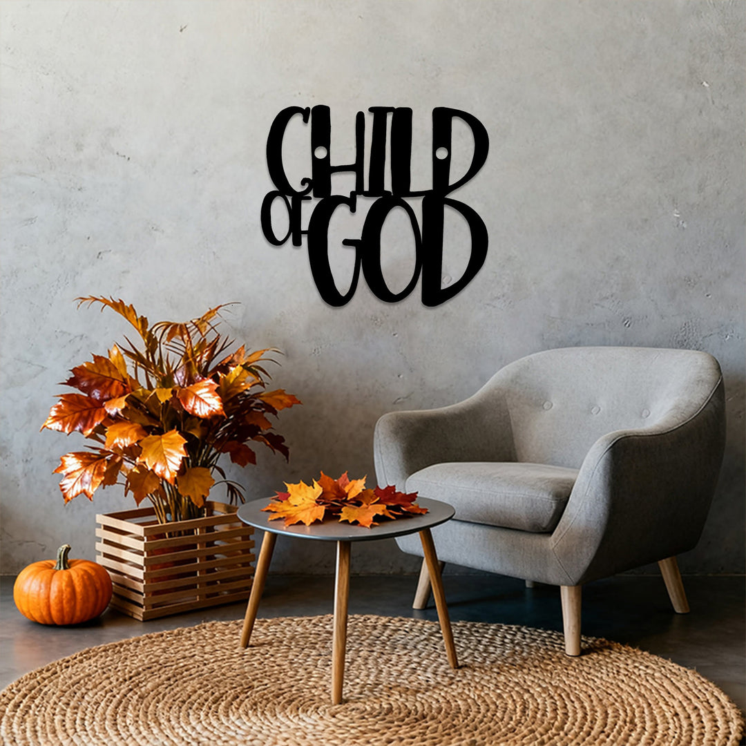 Christianartworkshop Wanddekor aus Metall in geschwungener Schrift „Kind Gottes“: Ein kühnes Bekenntnis zur göttlichen Identität - image 2