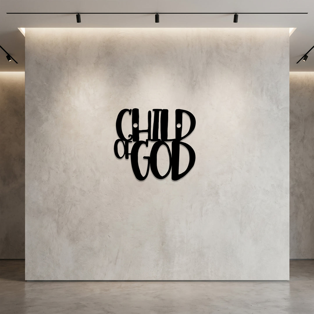 Christianartworkshop Wanddekor aus Metall in geschwungener Schrift „Kind Gottes“: Ein kühnes Bekenntnis zur göttlichen Identität - image 3