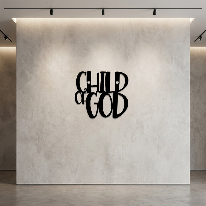 Christianartworkshop Wanddekor aus Metall in geschwungener Schrift „Kind Gottes“: Ein kühnes Bekenntnis zur göttlichen Identität - image 3