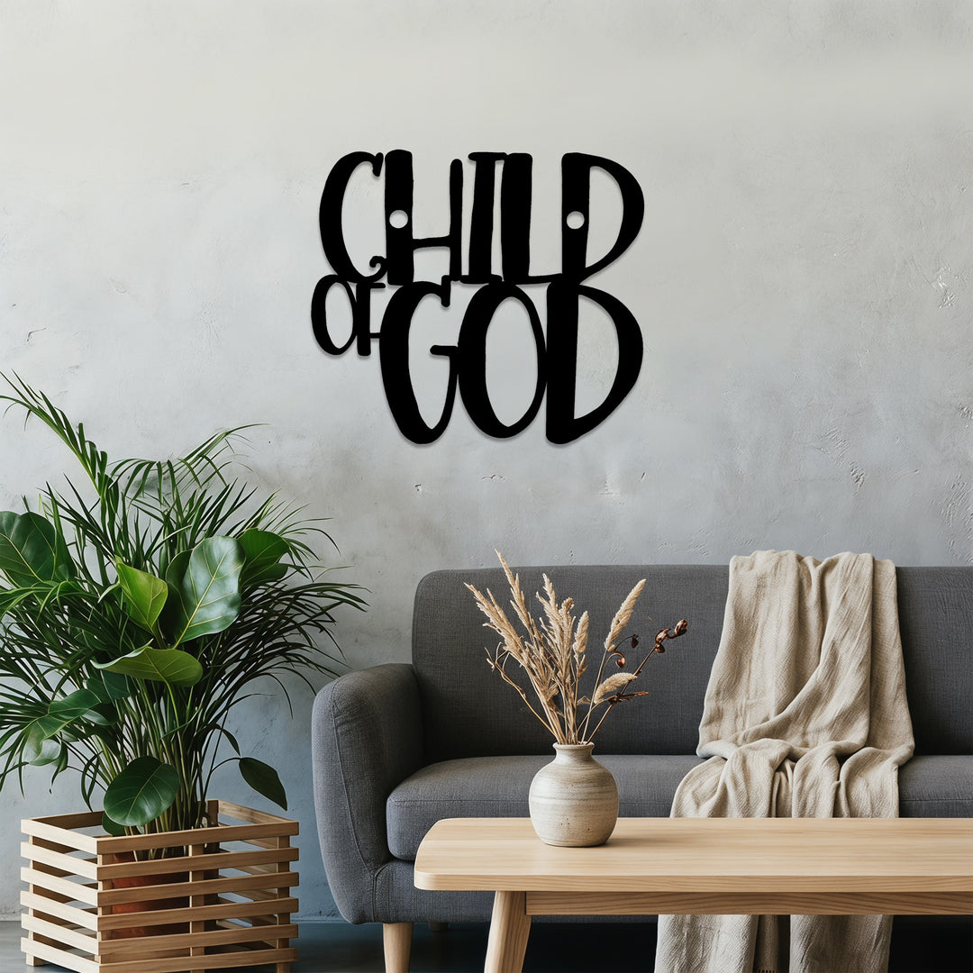 Christianartworkshop Wanddekor aus Metall in geschwungener Schrift „Kind Gottes“: Ein kühnes Bekenntnis zur göttlichen Identität - image 5