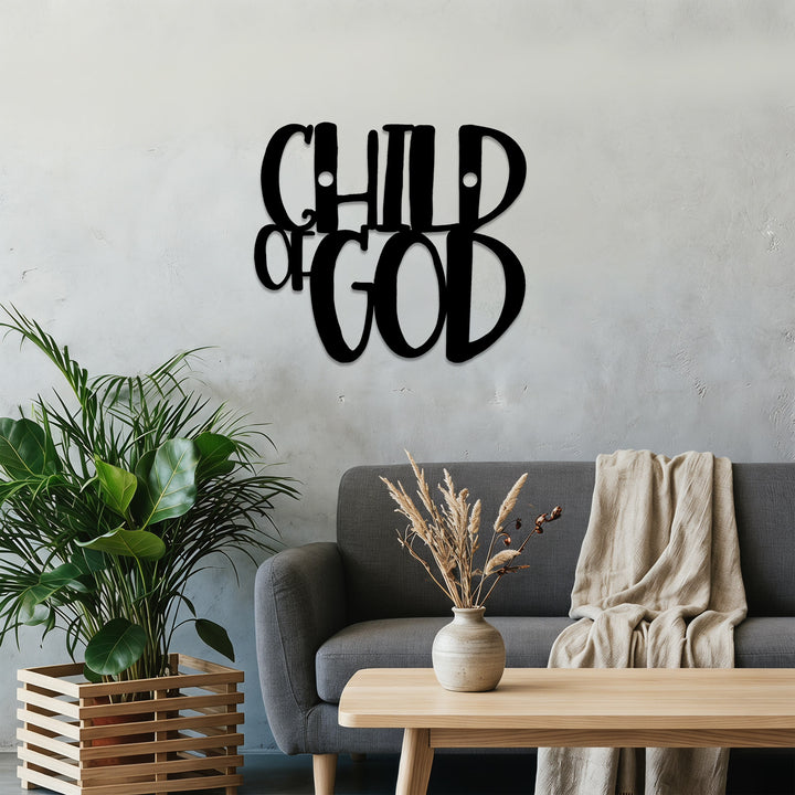 Christianartworkshop Wanddekor aus Metall in geschwungener Schrift „Kind Gottes“: Ein kühnes Bekenntnis zur göttlichen Identität - image 5