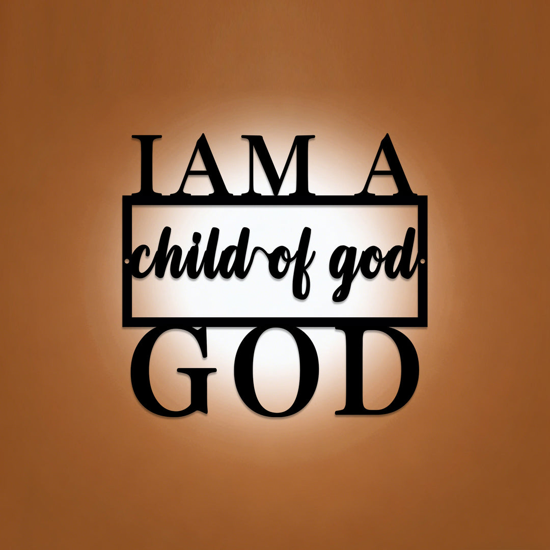 Christianartworkshop Ich bin ein Kind Gottes – Typografie-Wanddeko aus Metall: Ein zeitloses Zeugnis der Zugehörigkeit - 37,21 x 40 x 0,1 cm - image 0