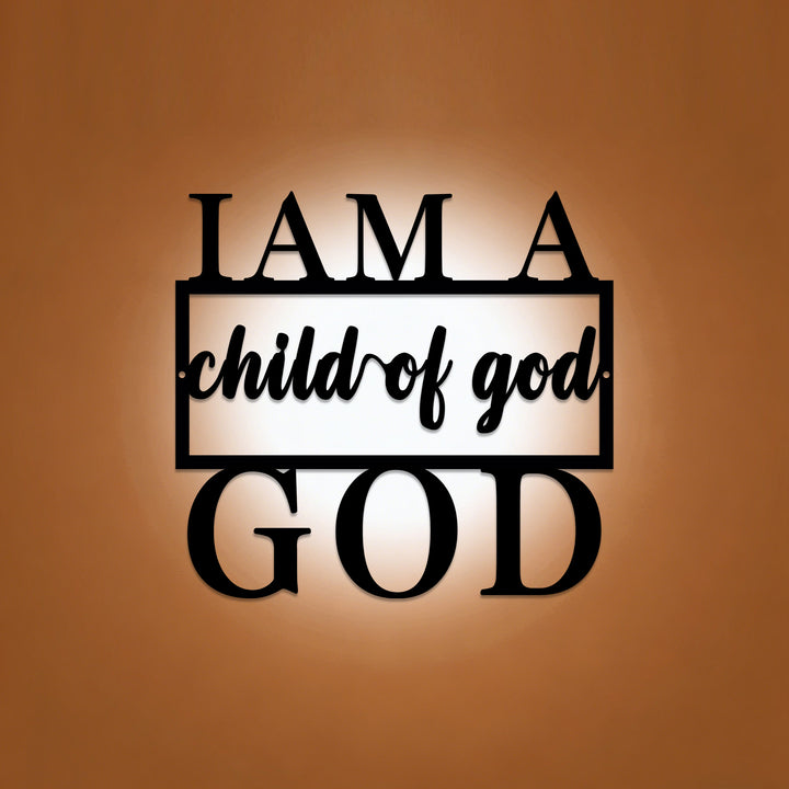 Christianartworkshop Ich bin ein Kind Gottes – Typografie-Wanddeko aus Metall: Ein zeitloses Zeugnis der Zugehörigkeit - 37,21 x 40 x 0,1 cm - image 0