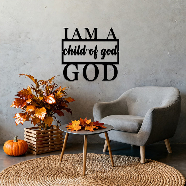Christianartworkshop Ich bin ein Kind Gottes – Typografie-Wanddeko aus Metall: Ein zeitloses Zeugnis der Zugehörigkeit - image 1