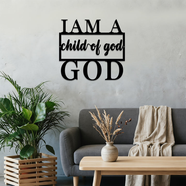 Christianartworkshop Ich bin ein Kind Gottes – Typografie-Wanddeko aus Metall: Ein zeitloses Zeugnis der Zugehörigkeit - image 4
