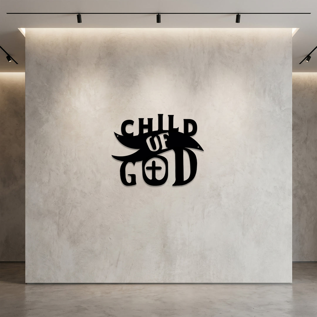 Christianartworkshop Kind Gottes mit Kreuz im Buchstaben O – Wanddekoration aus Metall: Ein mutiges Bekenntnis zur geliebten Identität - image 2