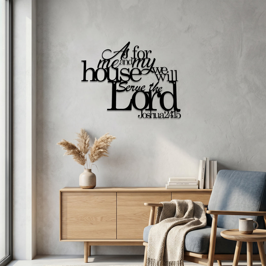 Christianartworkshop Ich aber und mein Haus, wir wollen dem Herrn dienen (Josua 24,15) – Metall-Wanddekoration: Ein Glaubensbekenntnis für die Familie - image 4