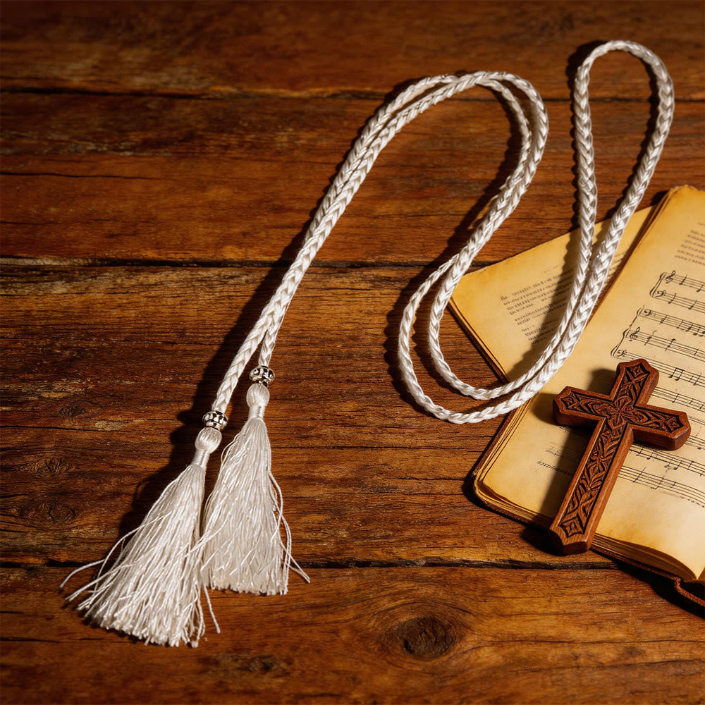 Christianartworkshop Geflochtener Gürtel mit Verzierungen und Quasten: Ein sakrales liturgisches Accessoire - image 7