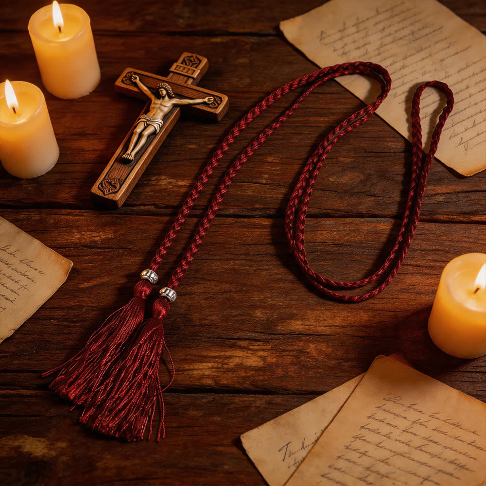 Christianartworkshop Geflochtener Gürtel mit Verzierungen und Quasten: Ein sakrales liturgisches Accessoire - image 1