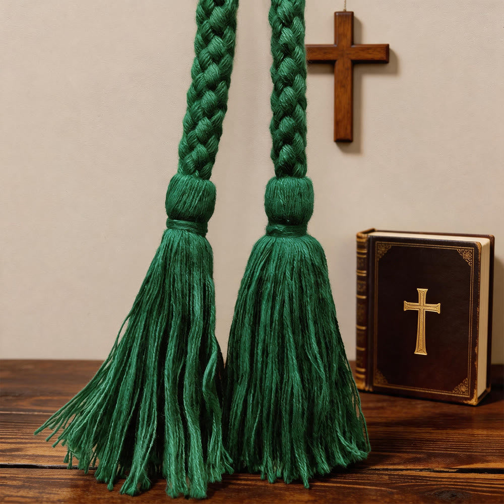 Christianartworkshop Einfacher geflochtener Gürtel mit hängenden Quasten: Ein praktischer liturgischer Gürtel - image 4