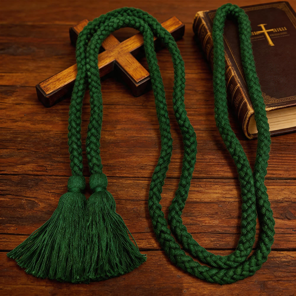 Christianartworkshop Einfacher geflochtener Gürtel mit hängenden Quasten: Ein praktischer liturgischer Gürtel - image 2