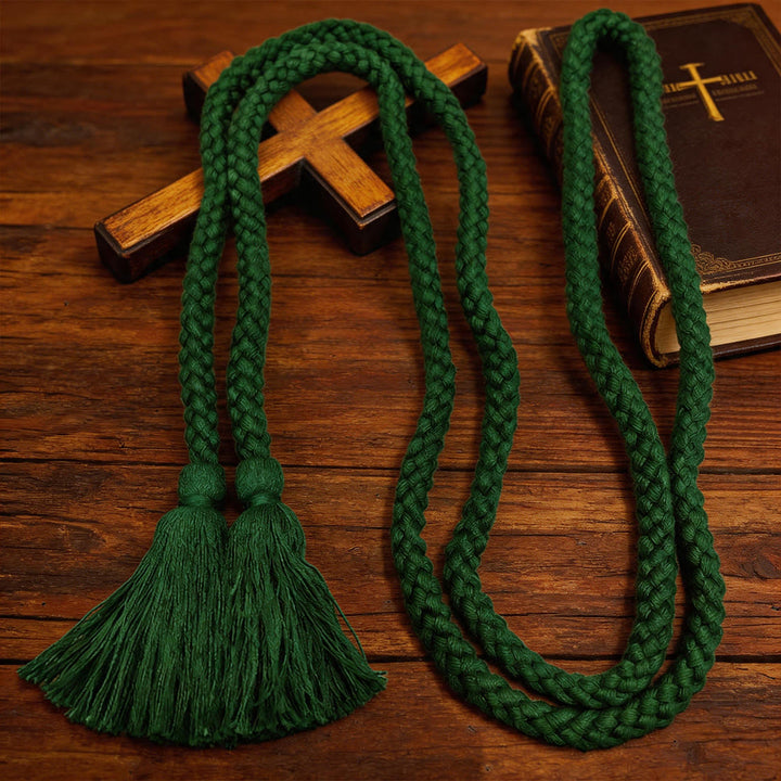 Christianartworkshop Einfacher geflochtener Gürtel mit hängenden Quasten: Ein praktischer liturgischer Gürtel - image 2