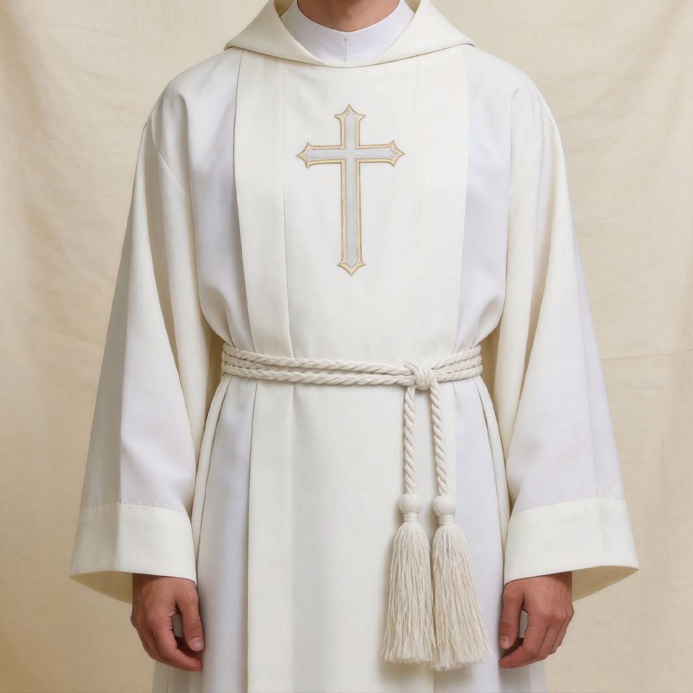 Christianartworkshop Traditioneller Priestergürtel mit Quasten: Ein Symbol für Dienst und Engagement - image 4