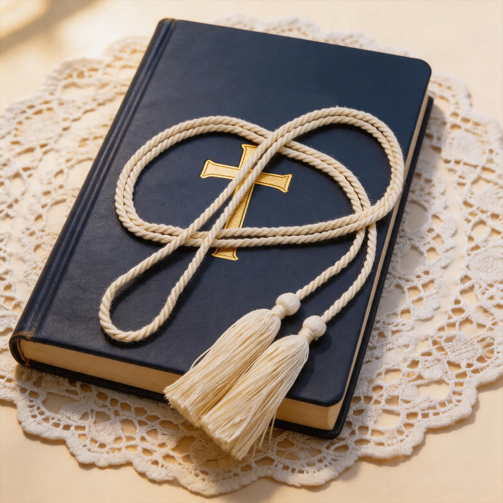 Christianartworkshop Traditioneller Priestergürtel mit Quasten: Ein Symbol für Dienst und Engagement - image 1