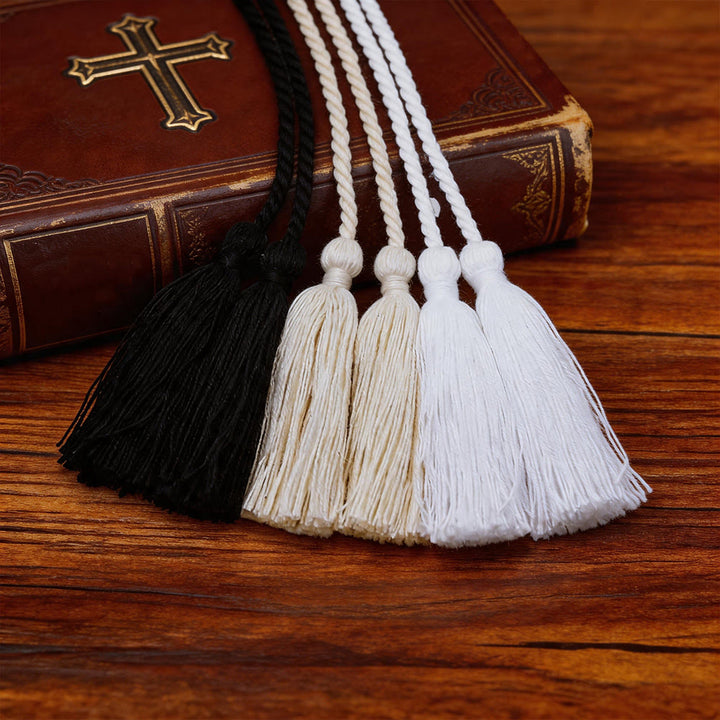 Christianartworkshop Traditioneller Priestergürtel mit Quasten: Ein Symbol für Dienst und Engagement - Weiß - image 6