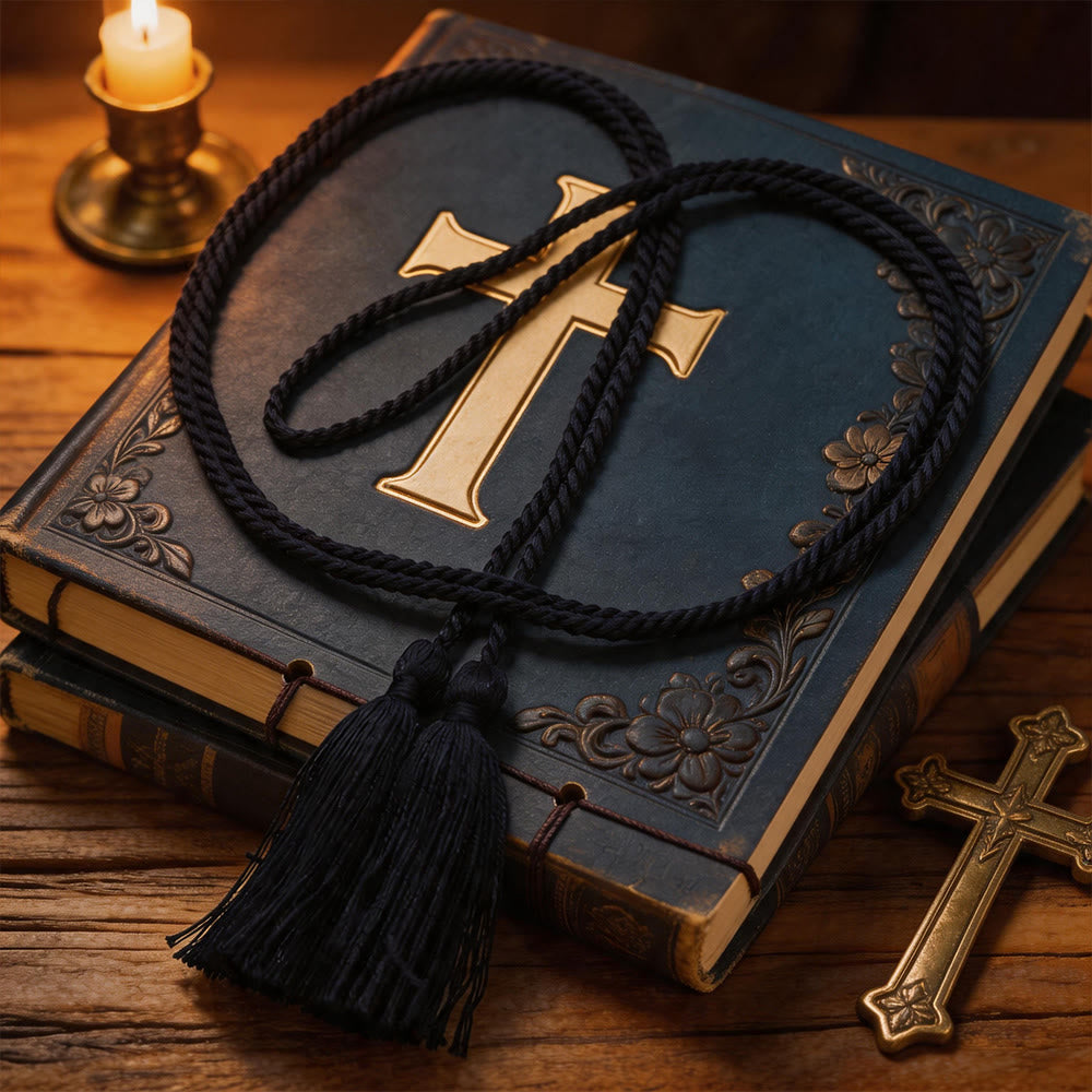 Christianartworkshop Traditioneller Priestergürtel mit Quasten: Ein Symbol für Dienst und Engagement - image 3