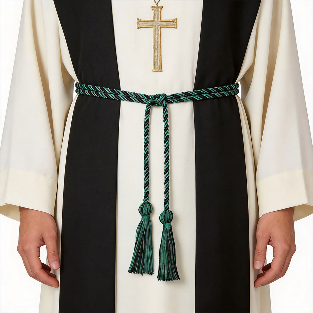 Christianartworkshop Priestergürtel mit kunstvollen Quastenverzierungen: Ein Symbol der priesterlichen Berufung - Grün - image 8