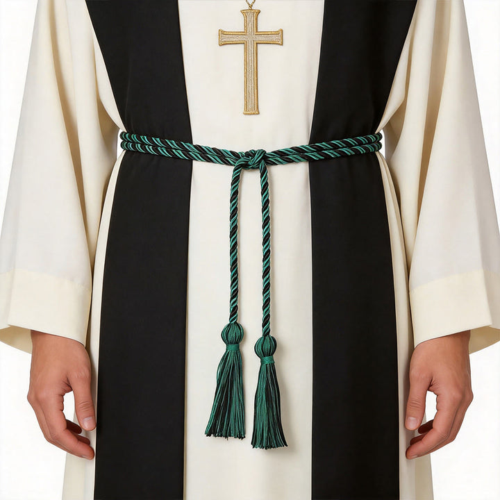 Christianartworkshop Priestergürtel mit kunstvollen Quastenverzierungen: Ein Symbol der priesterlichen Berufung - Grün - image 8