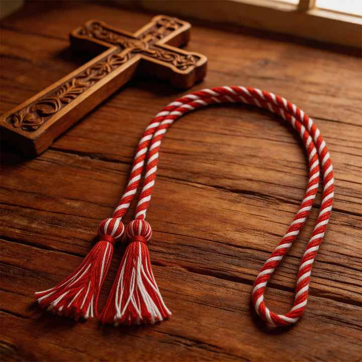 Christianartworkshop Priestergürtel mit kunstvollen Quastenverzierungen: Ein Symbol der priesterlichen Berufung - image 3