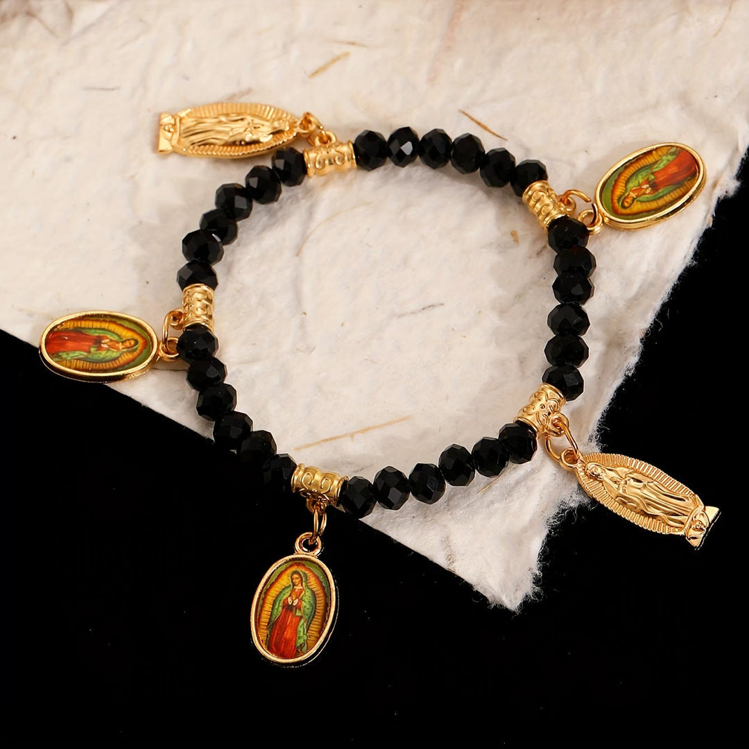 Christianartworkshop Aufwendig gearbeitetes Perlenarmband mit Anhängern der Jungfrau von Guadalupe und des Heiligen Judas Thaddäus: Eine Erinnerung an die heilige Liebe - image 9