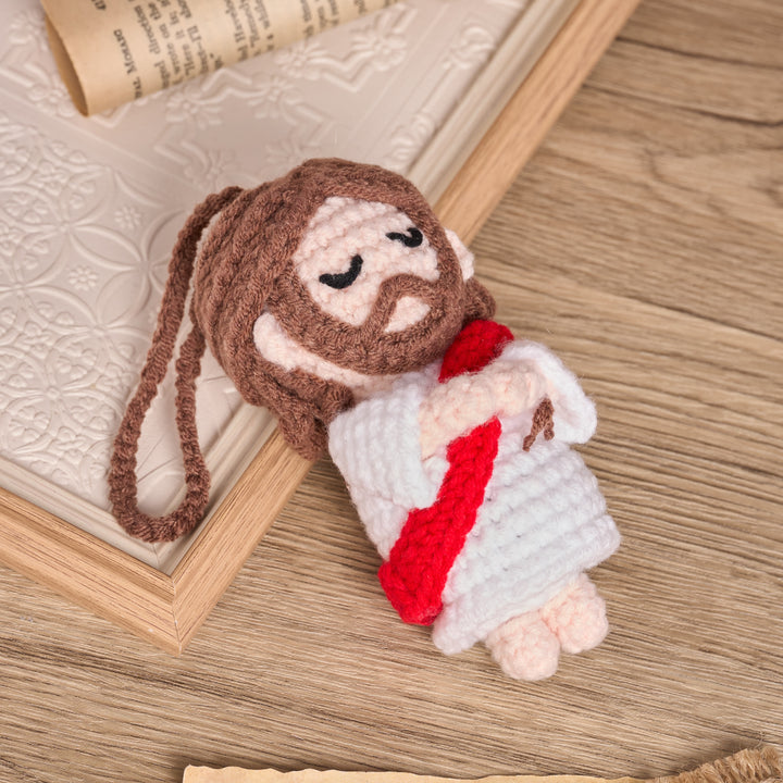 Christianartworkshop Handgefertigter gehäkelter Jesus-Amigurumi-Autoanhänger: Ein Symbol für göttlichen Trost - Jesus - image 0