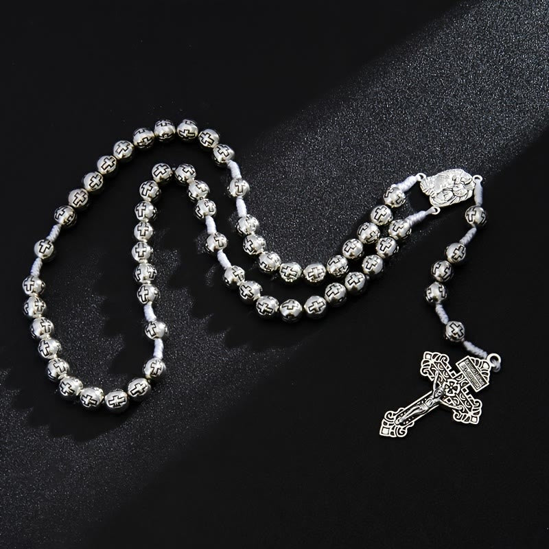 Christianartworkshop Rosenkranz des Zentrums Heilige Familie mit Kruzifix und kreuzgravierten Perlen: Ein Symbol heiliger Andacht - image 4