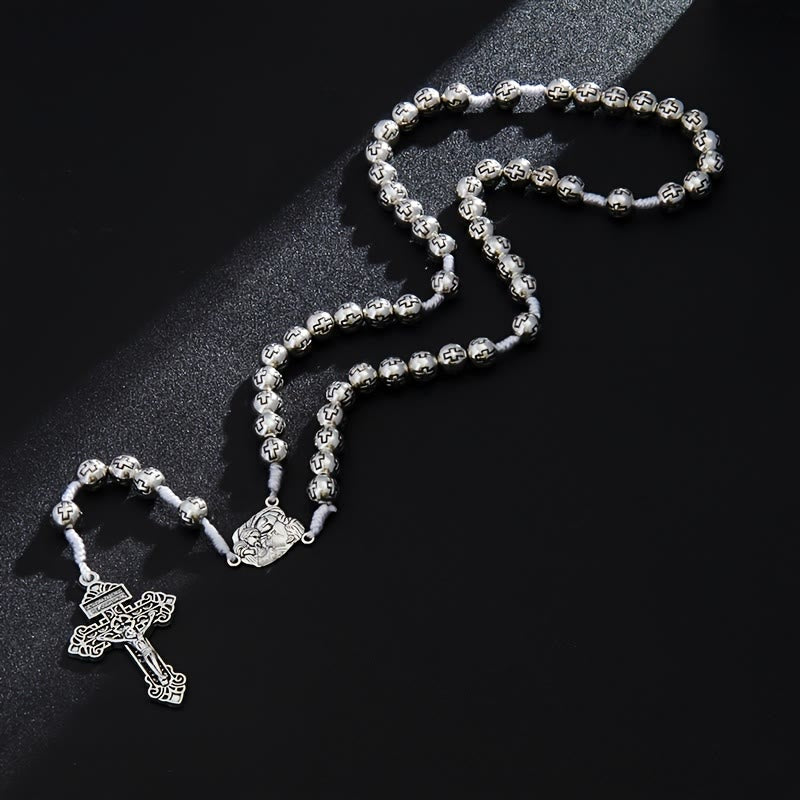 Christianartworkshop Rosenkranz des Zentrums Heilige Familie mit Kruzifix und kreuzgravierten Perlen: Ein Symbol heiliger Andacht - image 1