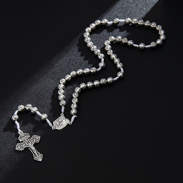 Christianartworkshop Rosenkranz des Zentrums Heilige Familie mit Kruzifix und kreuzgravierten Perlen: Ein Symbol heiliger Andacht - image 1