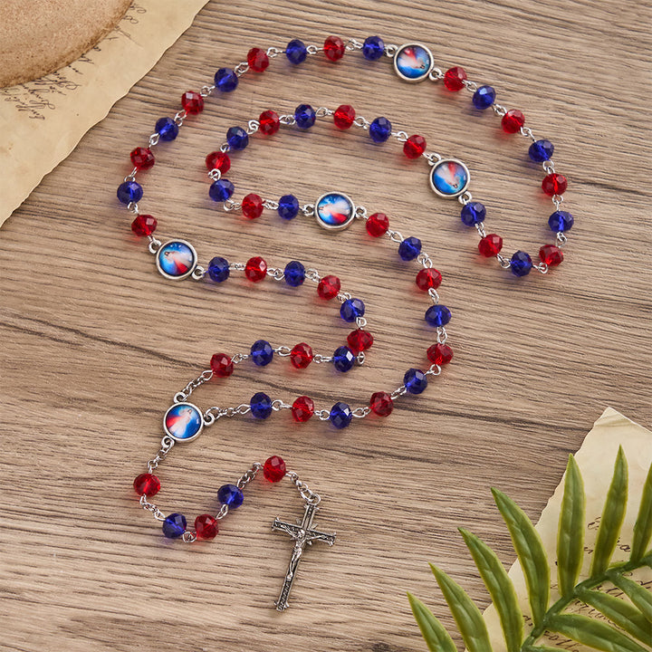 Christianartworkshop Strahlender Rosenkranz der Göttlichen Barmherzigkeit mit farbigen Perlen: Eine Erinnerung an die himmlische Gnade - image 2