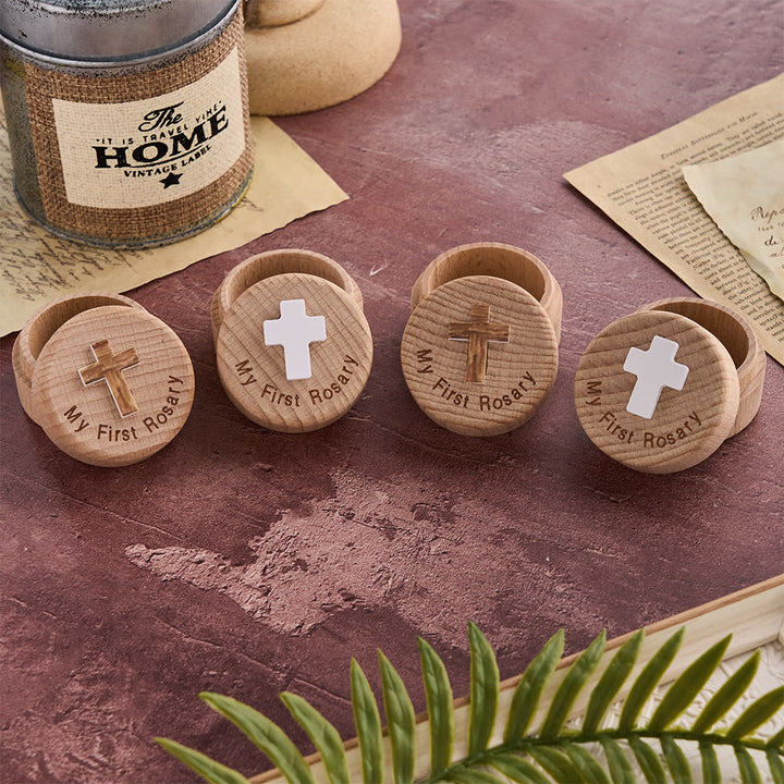 Christianartworkshop Meine erste Rosenkranz-Holz-Erinnerungsbox mit Kreuzemblem: Ein Symbol für heilige Anfänge - image 3