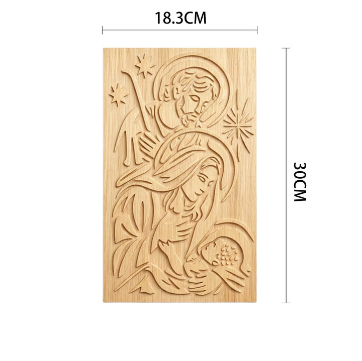 Christianartworkshop Minimalistische Holzplakette mit Krippenmotiv: Eine Erinnerung an himmlische Gnade und Frieden - 7,2''*11,81''*0,2''/18,3*30*0,5cm - image 4