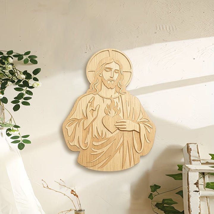 Christianartworkshop – Geschnitztes Wanddekor aus Holz: Das Heilige Herz Jesu – Ein Symbol göttlicher Liebe - image 2
