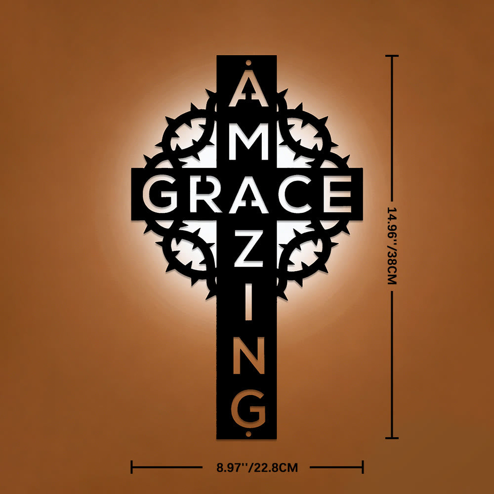 Christianartworkshop Wanddekoration „Dornenkrone von Amazing Grace“ aus Metall: Ein Zeugnis erlösender Liebe - 14,96''*8,98''*0,04"/38*22,8*0,1cm - image 6
