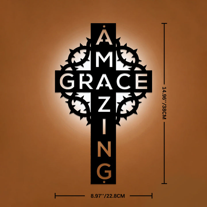 Christianartworkshop Wanddekoration „Dornenkrone von Amazing Grace“ aus Metall: Ein Zeugnis erlösender Liebe - 14,96''*8,98''*0,04"/38*22,8*0,1cm - image 6