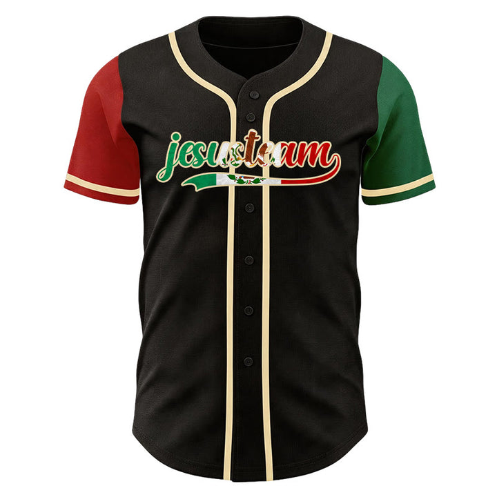 Christianartworkshop Individuelles Namens- und Nummern-Trikot Heritage Faith Jesusteam Sport Baseballtrikot - image 1