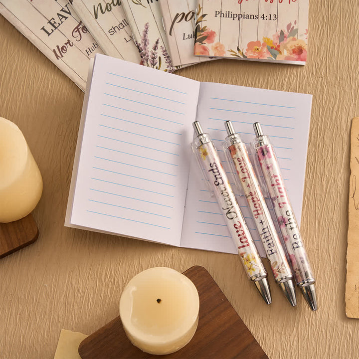 Christianartworkshop Geschenkset mit floralen Kreuz-Motiven, Motivationsstiften und Notizbüchern mit Bibelversen - image 10