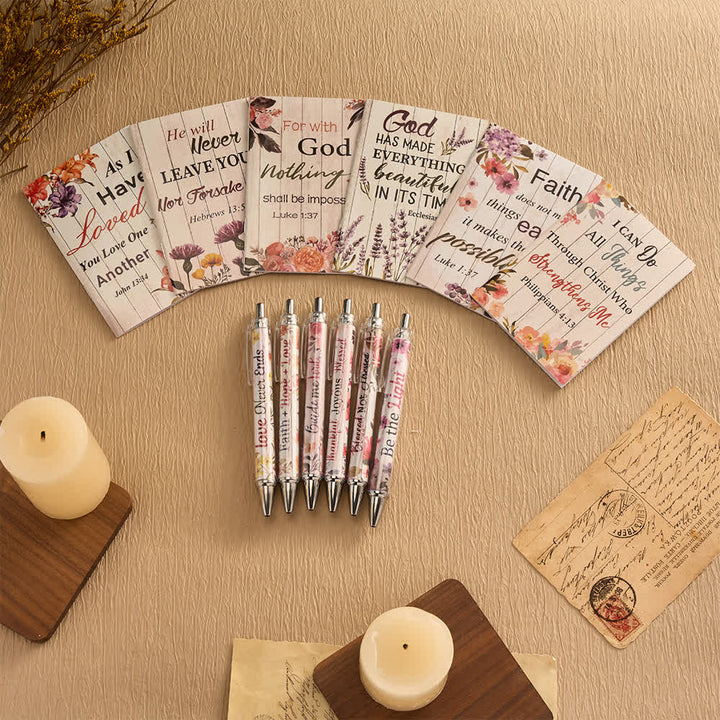 Christianartworkshop Geschenkset mit floralen Kreuz-Motiven, Motivationsstiften und Notizbüchern mit Bibelversen - image 7
