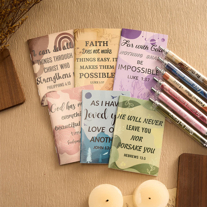 Christianartworkshop Geschenkset mit floralen Kreuz-Motiven, Motivationsstiften und Notizbüchern mit Bibelversen - D - image 17