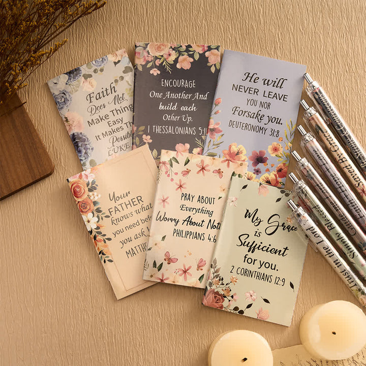 Christianartworkshop Geschenkset mit floralen Kreuz-Motiven, Motivationsstiften und Notizbüchern mit Bibelversen - F - image 29