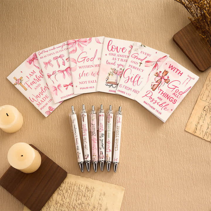 Christianartworkshop Geschenkset mit floralen Kreuz-Motiven, Motivationsstiften und Notizbüchern mit Bibelversen - image 34